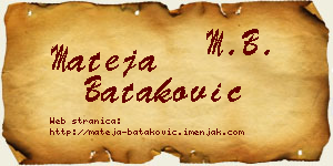 Mateja Bataković vizit kartica